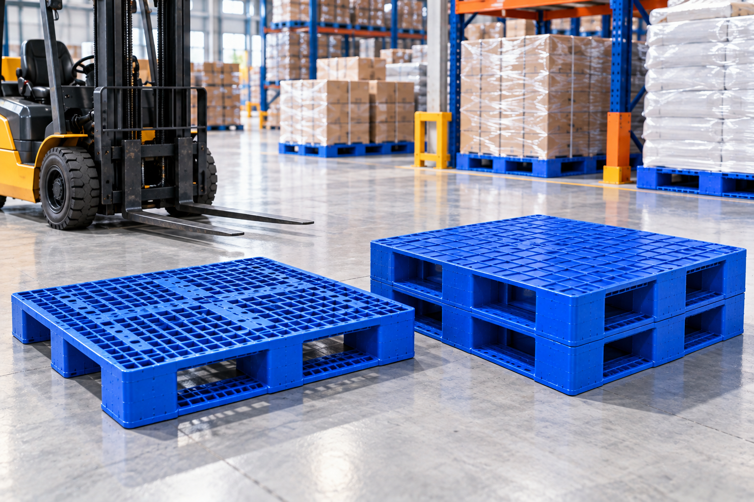Pallet nhựa 1 mặt và 2 mặt